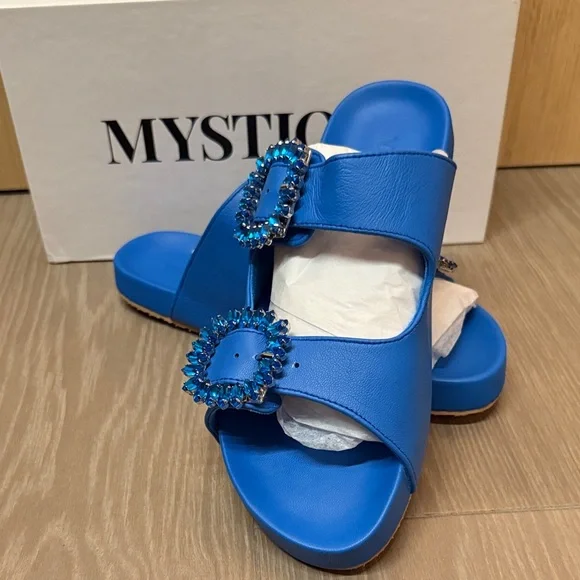 Mystique Boutique Royal Blue Embellished Sandals - Picture 7 of 7